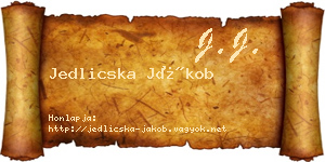 Jedlicska Jákob névjegykártya